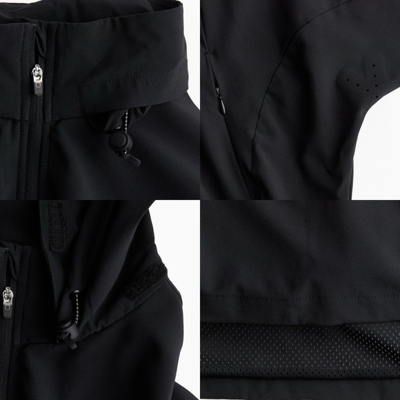 H&M Move Windproof Windbreaker Activewear Jacket Top With DryMove Size M Black - Picture 3 of 9